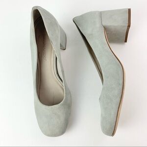 Bernardo The Jackie Suede Grey Square Toe Heel 9